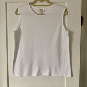 Vintage 100% Cotton Talbots White Sleeveless Tank Top